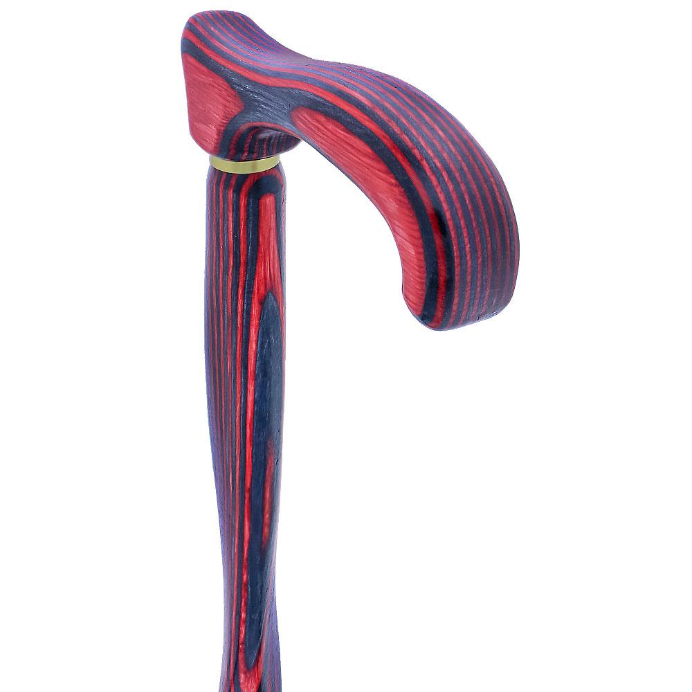 USA-Made Twisted Red-Black Cane: Vibrant Colorwood Birchwood Wooden Colortone Walking Canes - Tophatter Daily Deals
