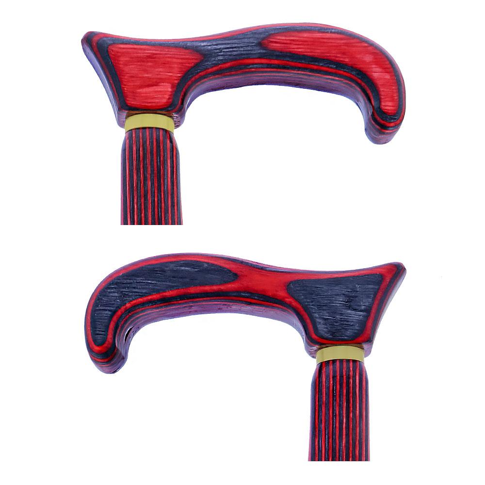 USA-Made Twisted Red-Black Cane: Vibrant Colorwood Birchwood Wooden Colortone Walking Canes - Tophatter Daily Deals