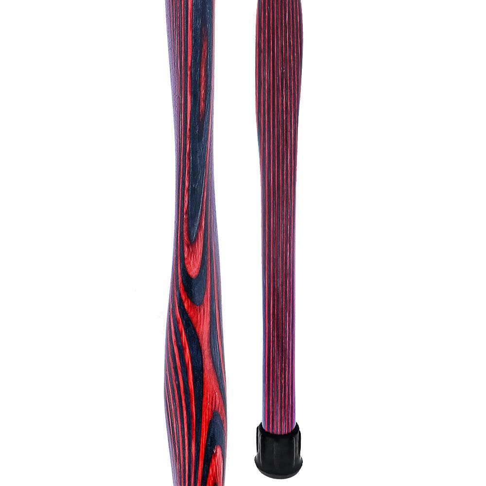 USA-Made Twisted Red-Black Cane: Vibrant Colorwood Birchwood Wooden Colortone Walking Canes - Tophatter Daily Deals