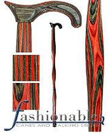 USA-Made: Twisted Gunstock Black & Brown: Colorwood Laminate Wooden Colortone Walking Canes - Tophatter Daily Deals
