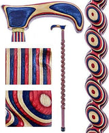 USA-Made Patriotic Twisted Spiral Cane: Red, White & Blue Wooden Colortone Walking Canes - Tophatter Daily Deals