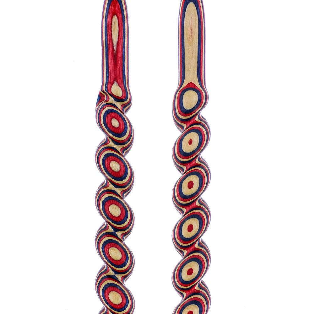 USA-Made Patriotic Twisted Spiral Cane: Red, White & Blue Wooden Colortone Walking Canes - Tophatter Daily Deals