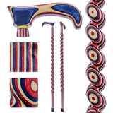USA-Made Patriotic Twisted Spiral Cane: Red, White & Blue Wooden Colortone Walking Canes - Tophatter Daily Deals