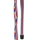 USA-Made Patriotic Twist Cane: Red, White & Blue Laminate Wooden Colortone Walking Canes - Tophatter Daily Deals