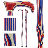 USA-Made Patriotic Twist Cane: Red, White & Blue Laminate Wooden Colortone Walking Canes - Tophatter Daily Deals