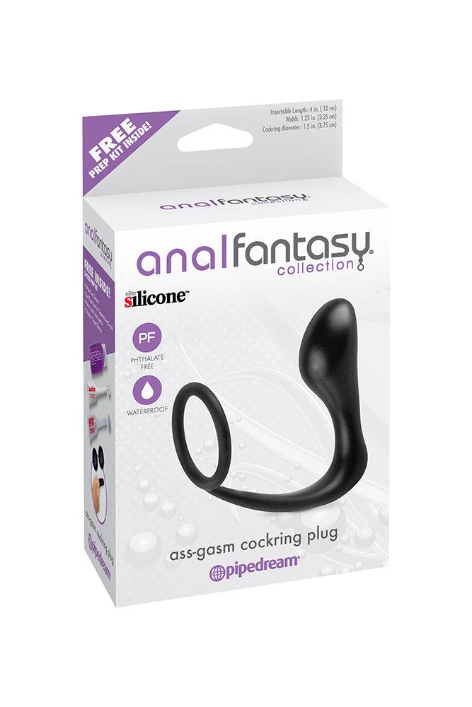 Pipedream - Anal Fantasy - Ass-gasm Cock Ring Butt Plug - Black Sex Toy - Tophatter Daily Deals