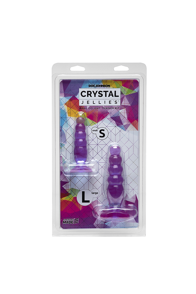 Crystal Jellies by Doc Johnson - Anal Delight Trainer Kit - Purple Sex Toy - Tophatter Daily Deals