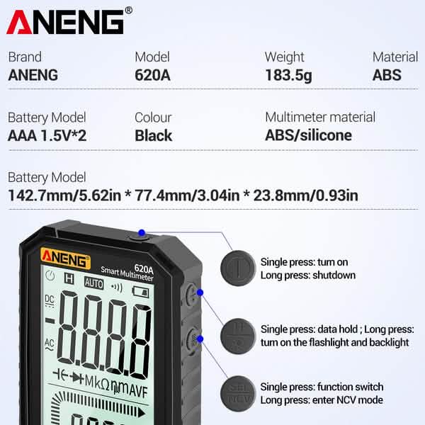 ANENG 4.7-Inch LCD Display 6000 Count AC/DC Digital Multimeter Home Improvement - Tophatter Daily Deals