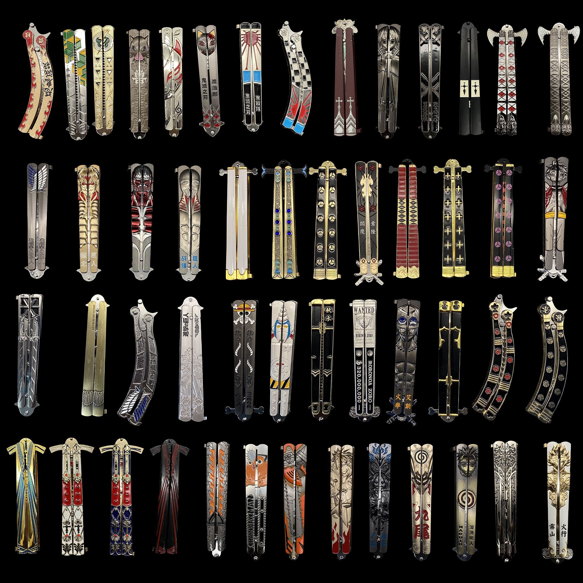 Anime Balisong Fan Arts Mystery Prize Pack Ultimate 50 Random Balisongs - Tophatter Daily Deals