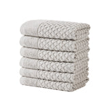 Cotton Diamond Waffle Weave Bath Towel Set - Grayson Collection Hand Towel (Pack of 6) Light Gray Bath - Tophatter Daily Deals