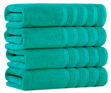 Antalya Turkish Cotton Luxury Bath Towels Set - 4 Pieces Turquoise Blue Bath Towel - Tophatter Daily Deals