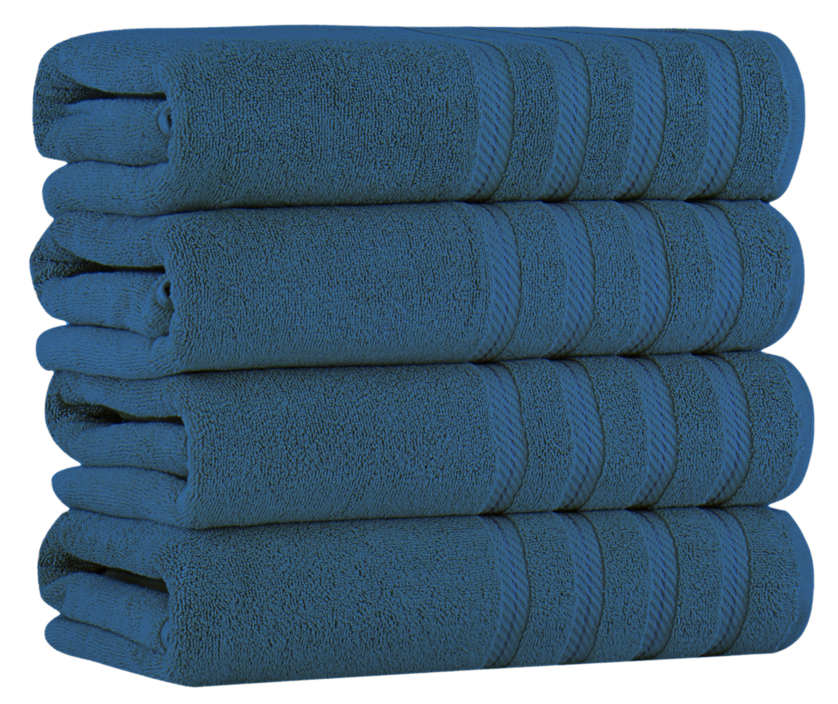 Antalya Turkish Cotton Luxury Bath Towels Set - 4 Pieces Colonial Blue Bath Towel - Tophatter Daily Deals