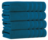 Antalya Turkish Cotton Luxury Bath Towels Set - 4 Pieces Colonial Blue Bath Towel - Tophatter Daily Deals