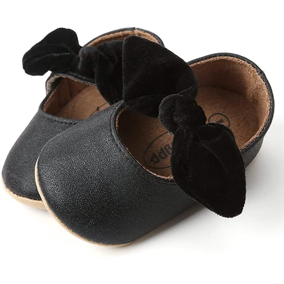 Antheron Baby Girls Mary Jane Flats with Bowknot Black Kids' & Baby Clothing - Tophatter Daily Deals