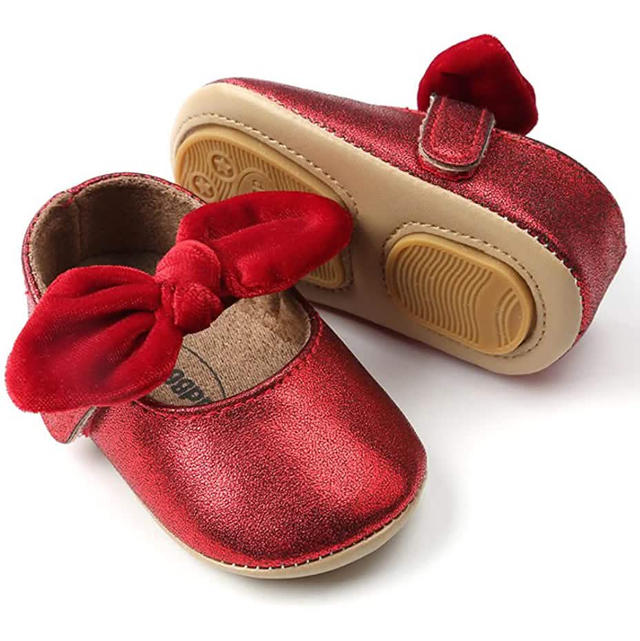 Antheron Baby Girls Mary Jane Flats with Bowknot Red Kids' & Baby Clothing - Tophatter Daily Deals