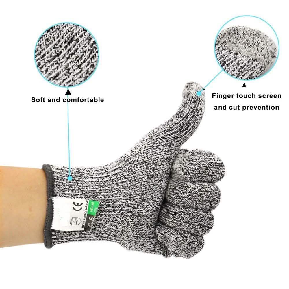 Anti-Cut Gloves 5 Grade Safety Cut Proof Stab Resistant Stainless Steel Home Improvement - Tophatter Daily Deals