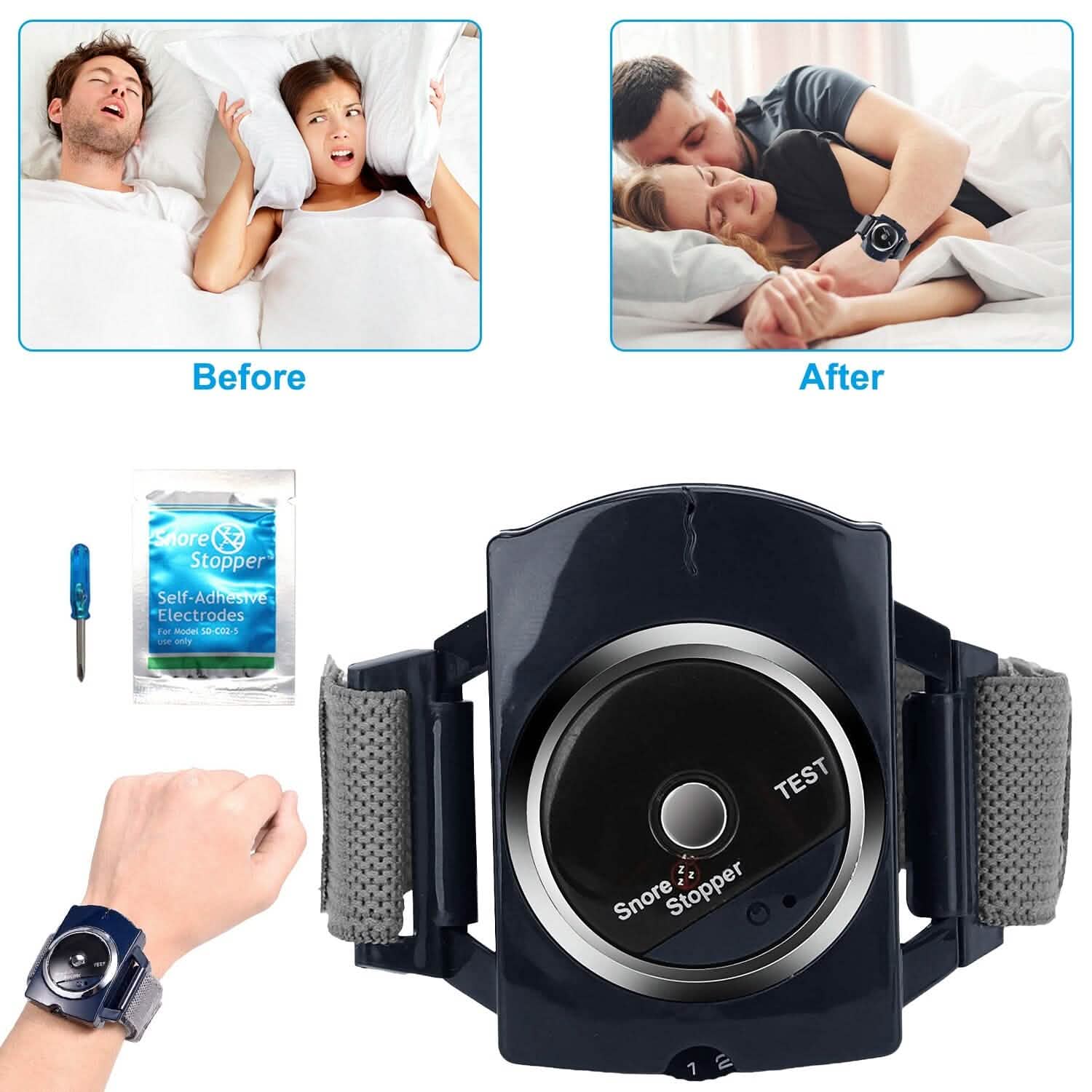 Anti-Snore Infrared Wristband with Conductive Film Health & Wellness - Tophatter Daily Deals
