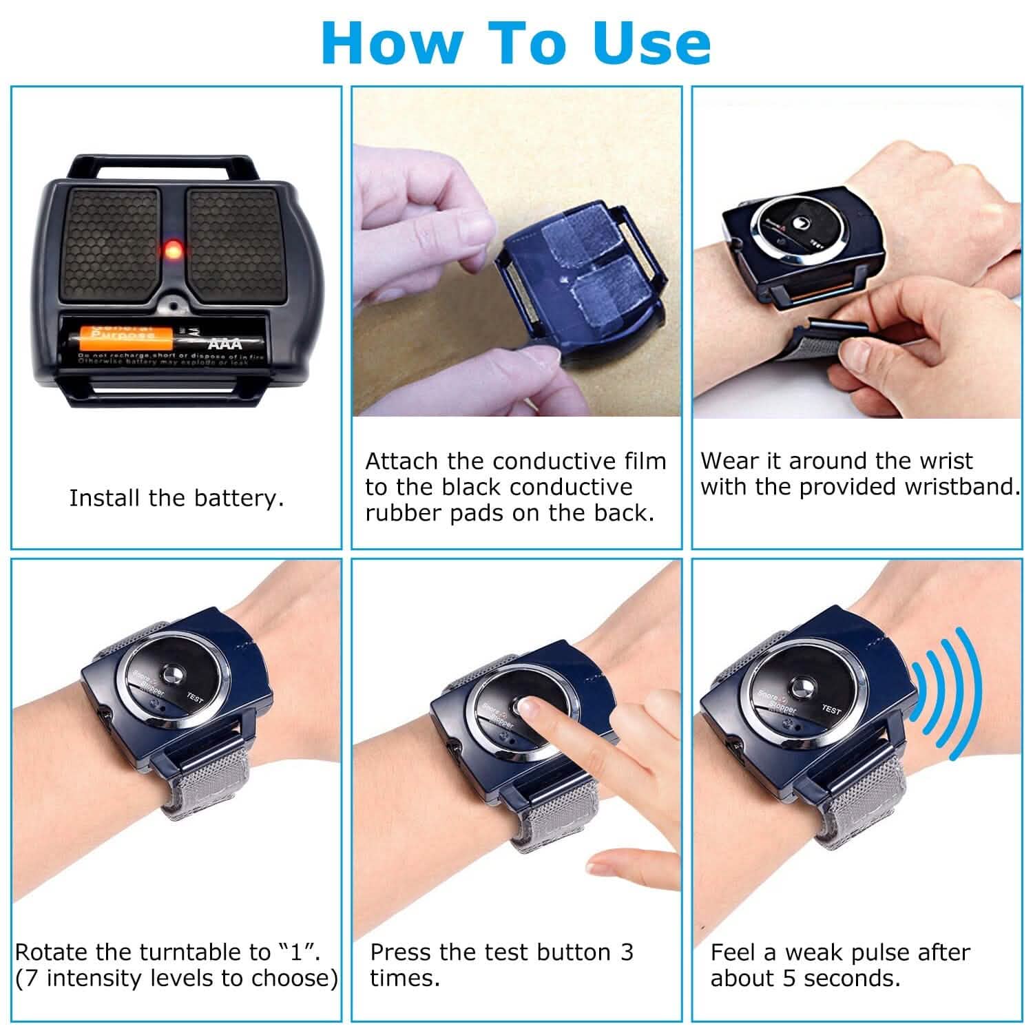 Anti-Snore Infrared Wristband with Conductive Film Health & Wellness - Tophatter Daily Deals