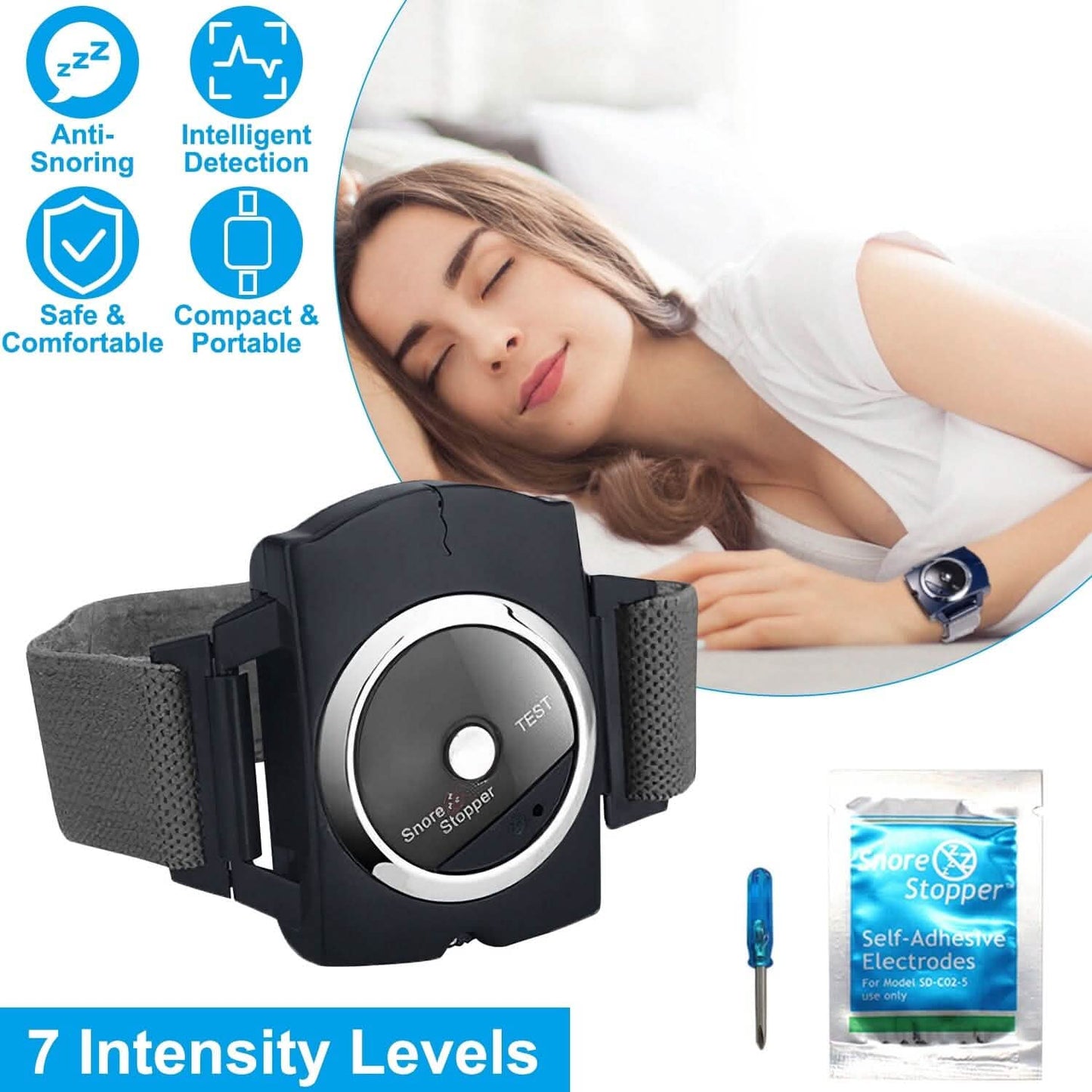 Anti-Snore Infrared Wristband with Conductive Film Health & Wellness - Tophatter Daily Deals
