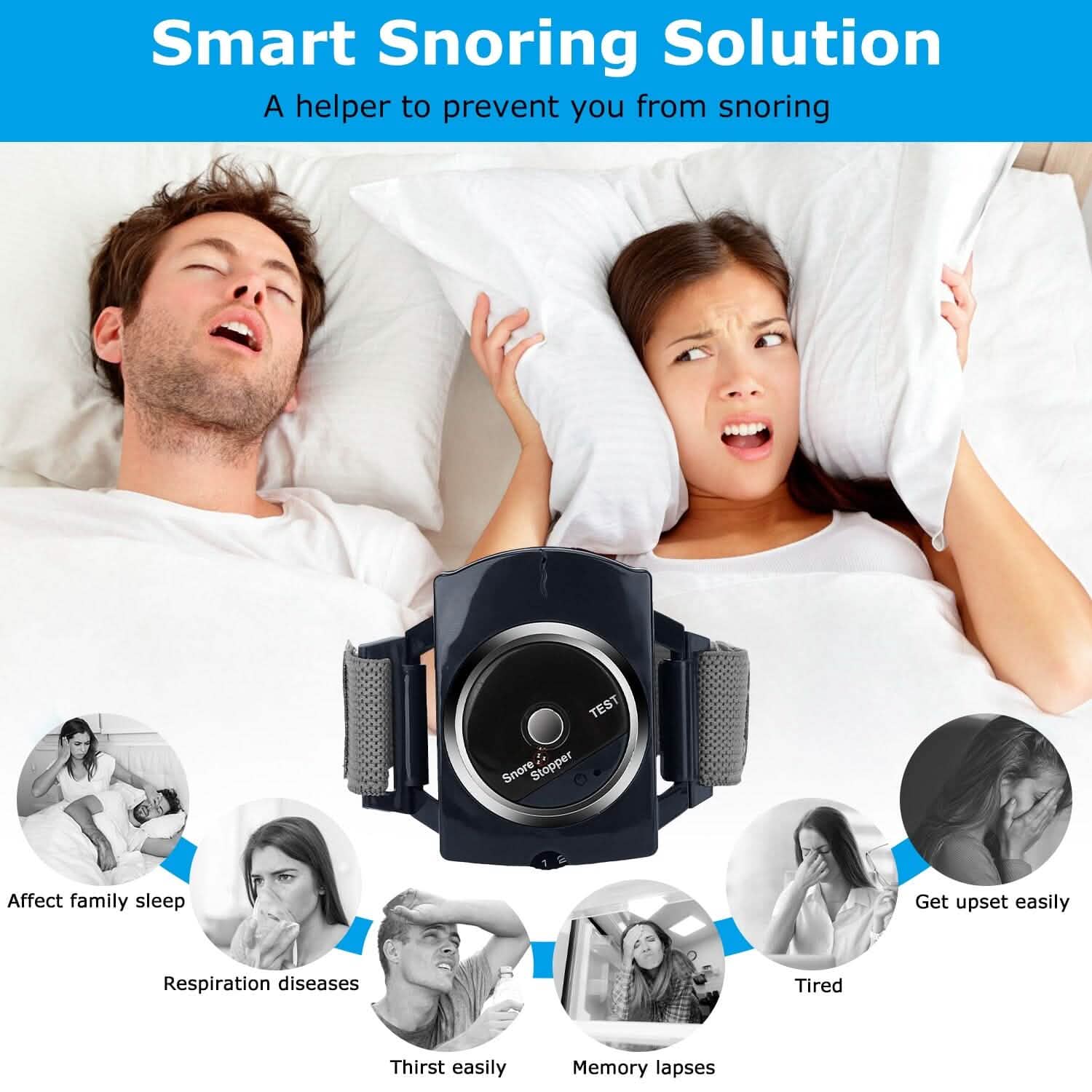 Anti-Snore Infrared Wristband with Conductive Film Health & Wellness - Tophatter Daily Deals