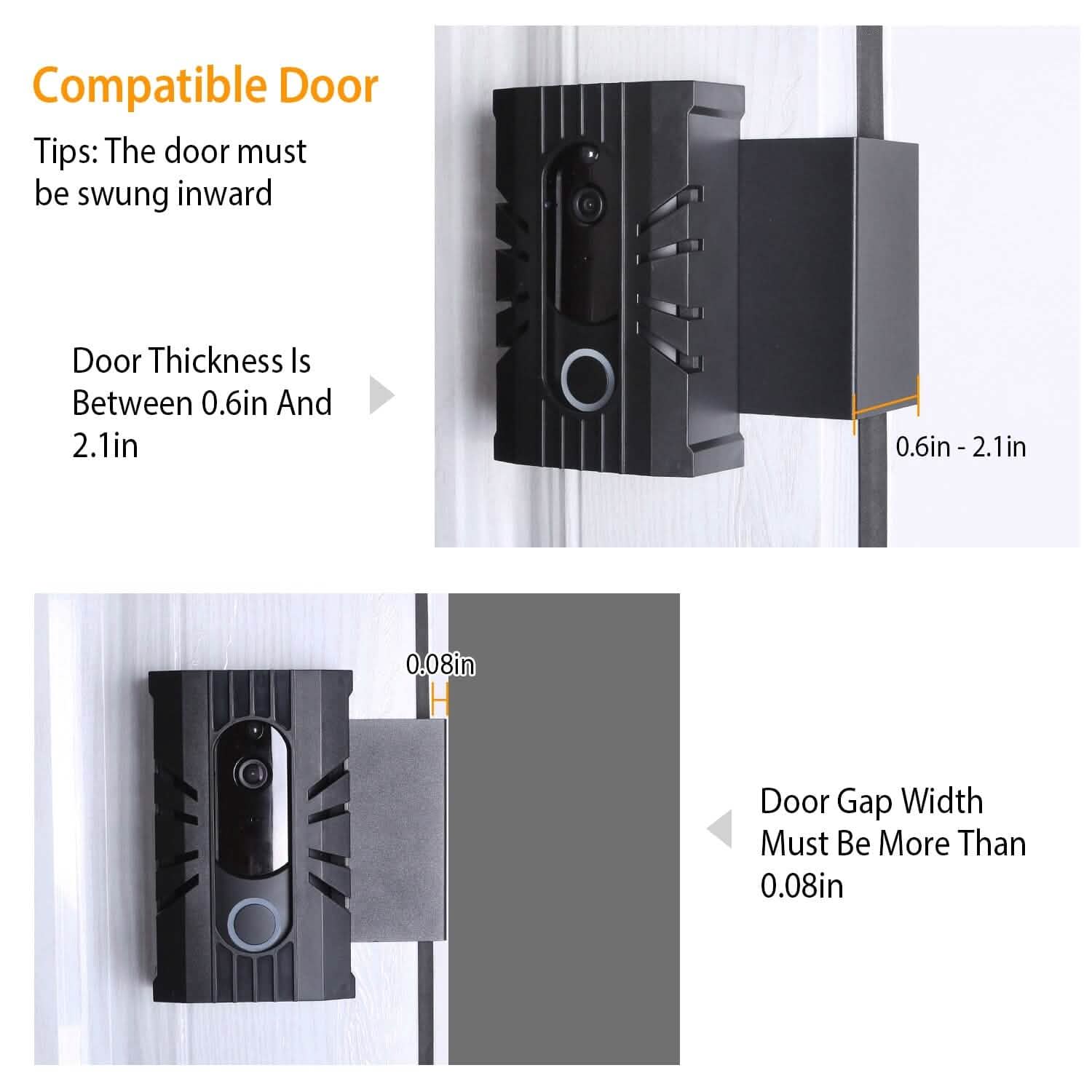 Anti Theft Video Doorbell Door Mount Fit for Most Doorbell Camera Accessories Smart Home & Security - Tophatter Daily Deals