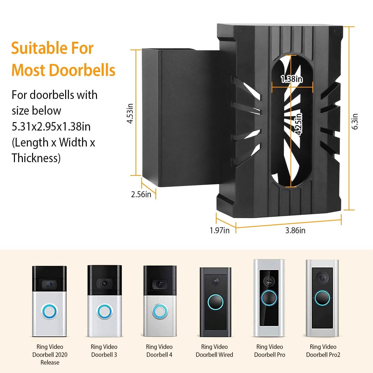 Anti Theft Video Doorbell Door Mount Fit for Most Doorbell Camera Accessories Smart Home & Security - Tophatter Daily Deals