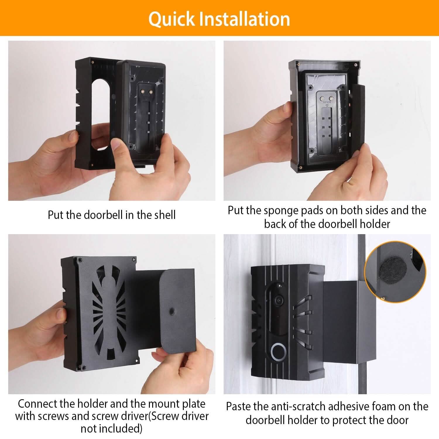 Anti Theft Video Doorbell Door Mount Fit for Most Doorbell Camera Accessories Smart Home & Security - Tophatter Daily Deals