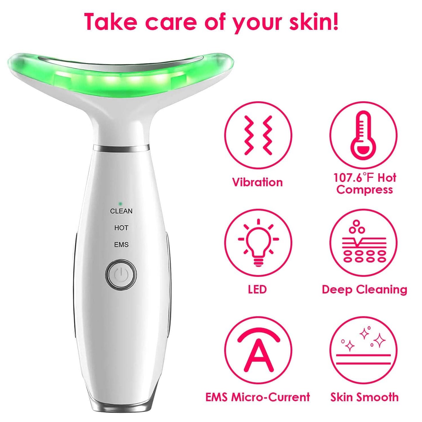 Anti Wrinkles Face Neck Massager Double Chin Reducer Beauty & Personal Care - Tophatter Daily Deals