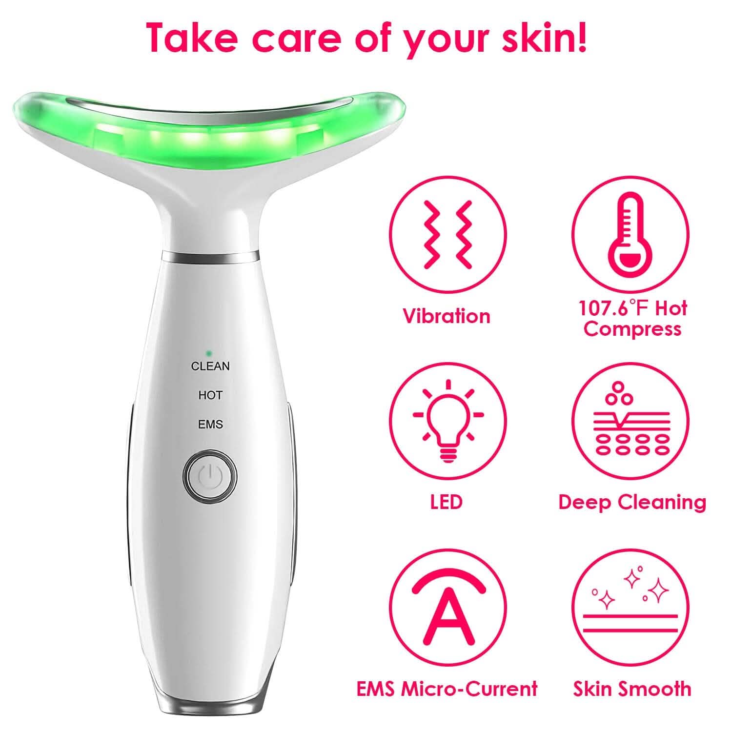 Anti Wrinkles Face Neck Massager Double Chin Reducer Beauty & Personal Care - Tophatter Daily Deals