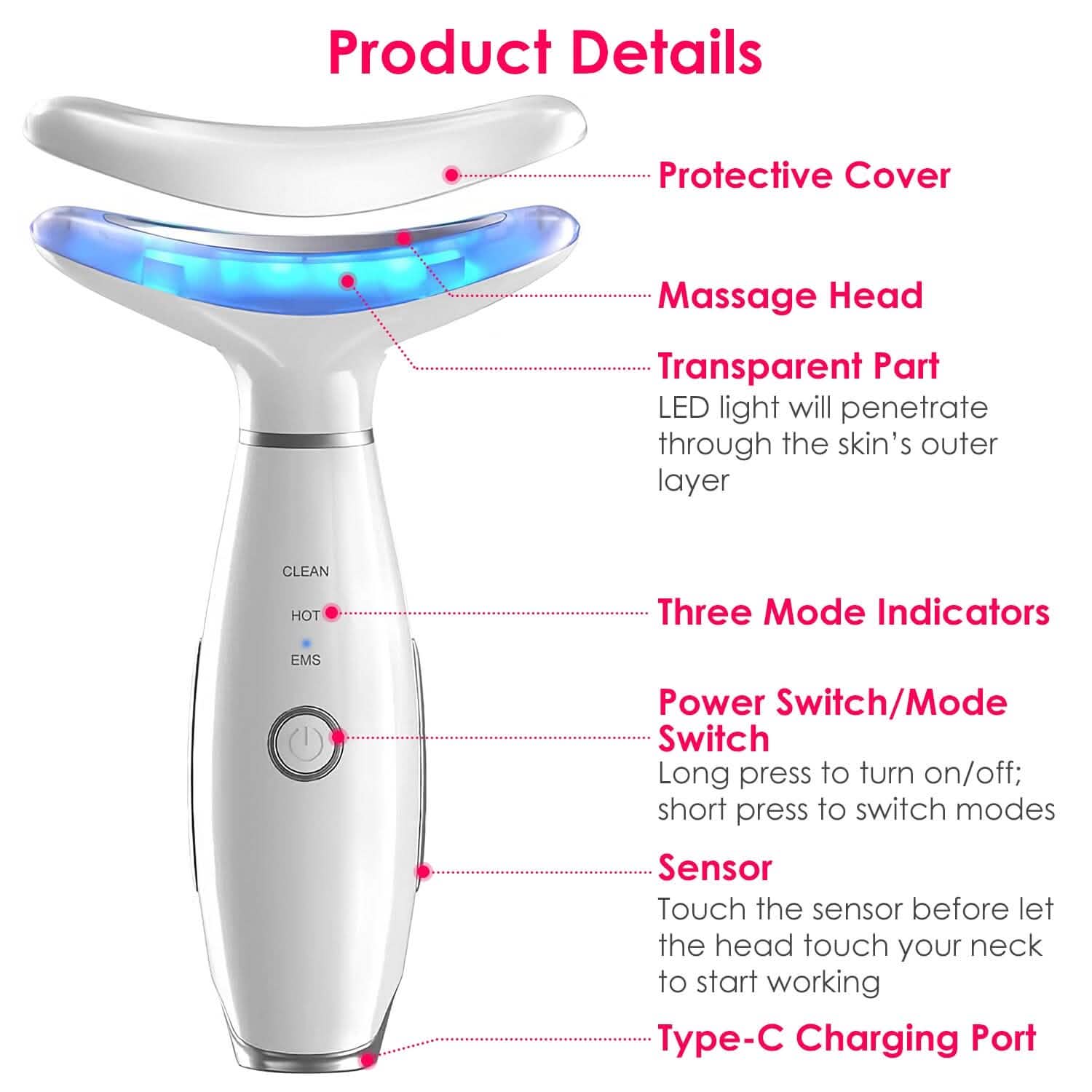 Anti Wrinkles Face Neck Massager Double Chin Reducer Beauty & Personal Care - Tophatter Daily Deals