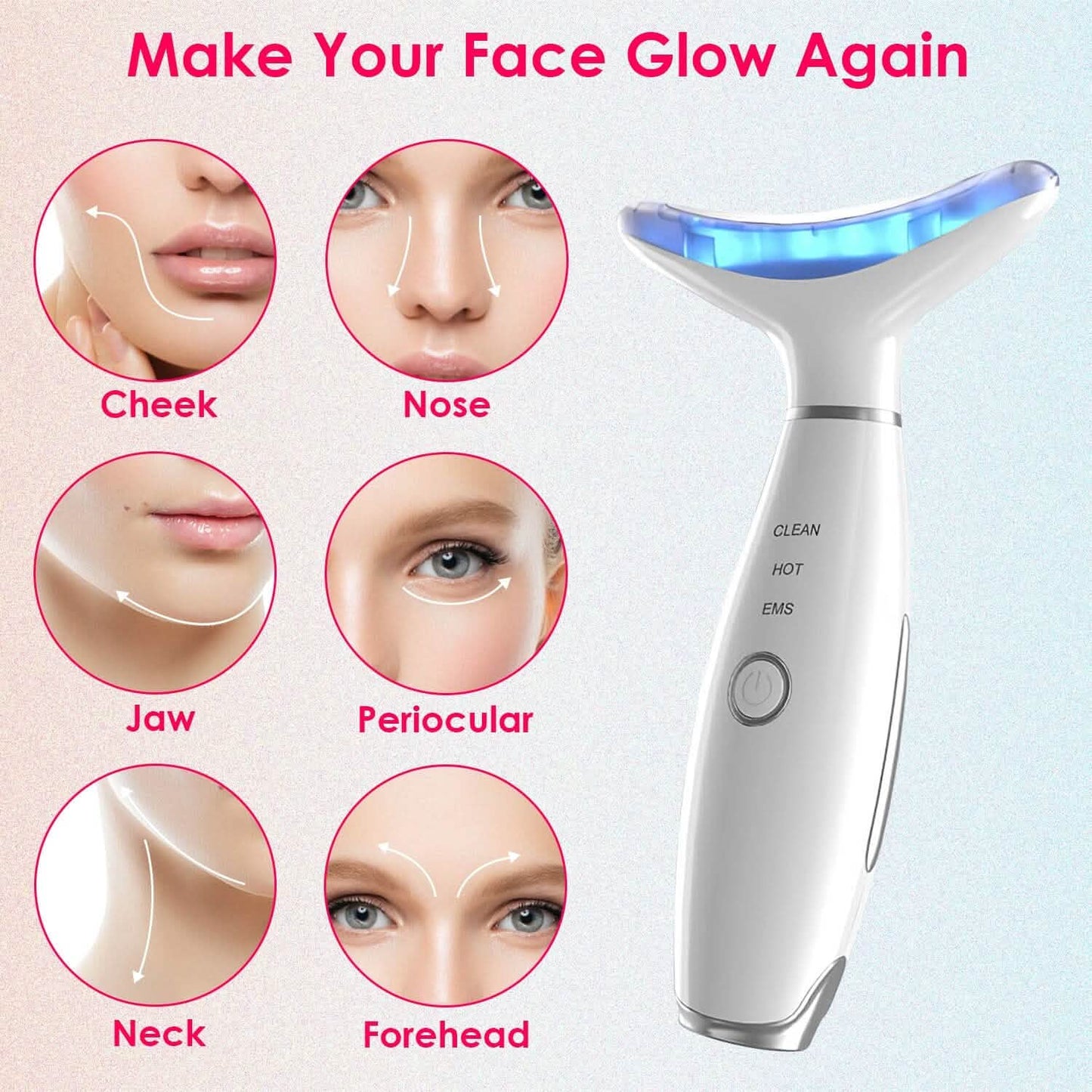 Anti Wrinkles Face Neck Massager Double Chin Reducer Beauty & Personal Care - Tophatter Daily Deals