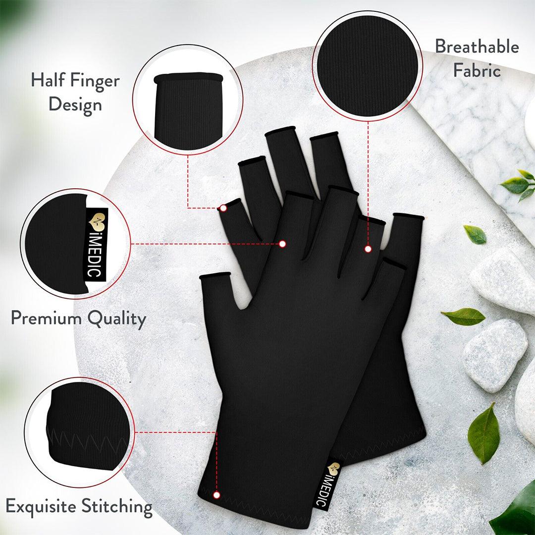 Compression Gloves for Arthritis - Fingerless Pain Relief Arthritic Hands Rheumatoid Anti Arthritis Elastic Gloves Gloves - Tophatter Daily Deals