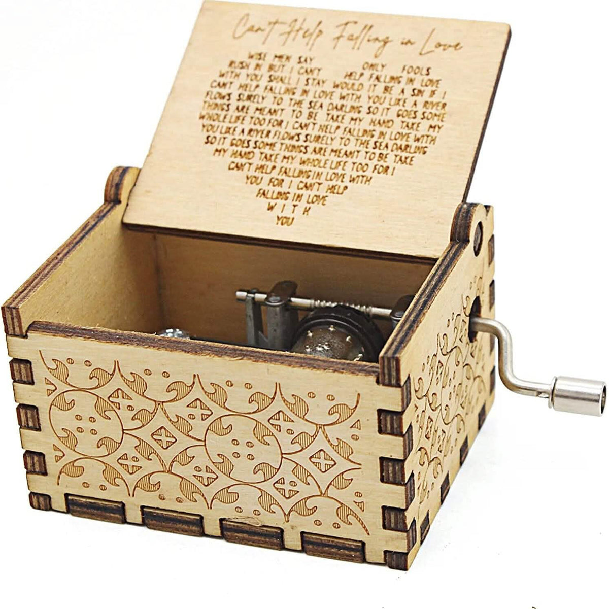 Antique Engraved Musical Box Can't Help Falling in Love Beige Toys & Games - Tophatter Daily Deals
