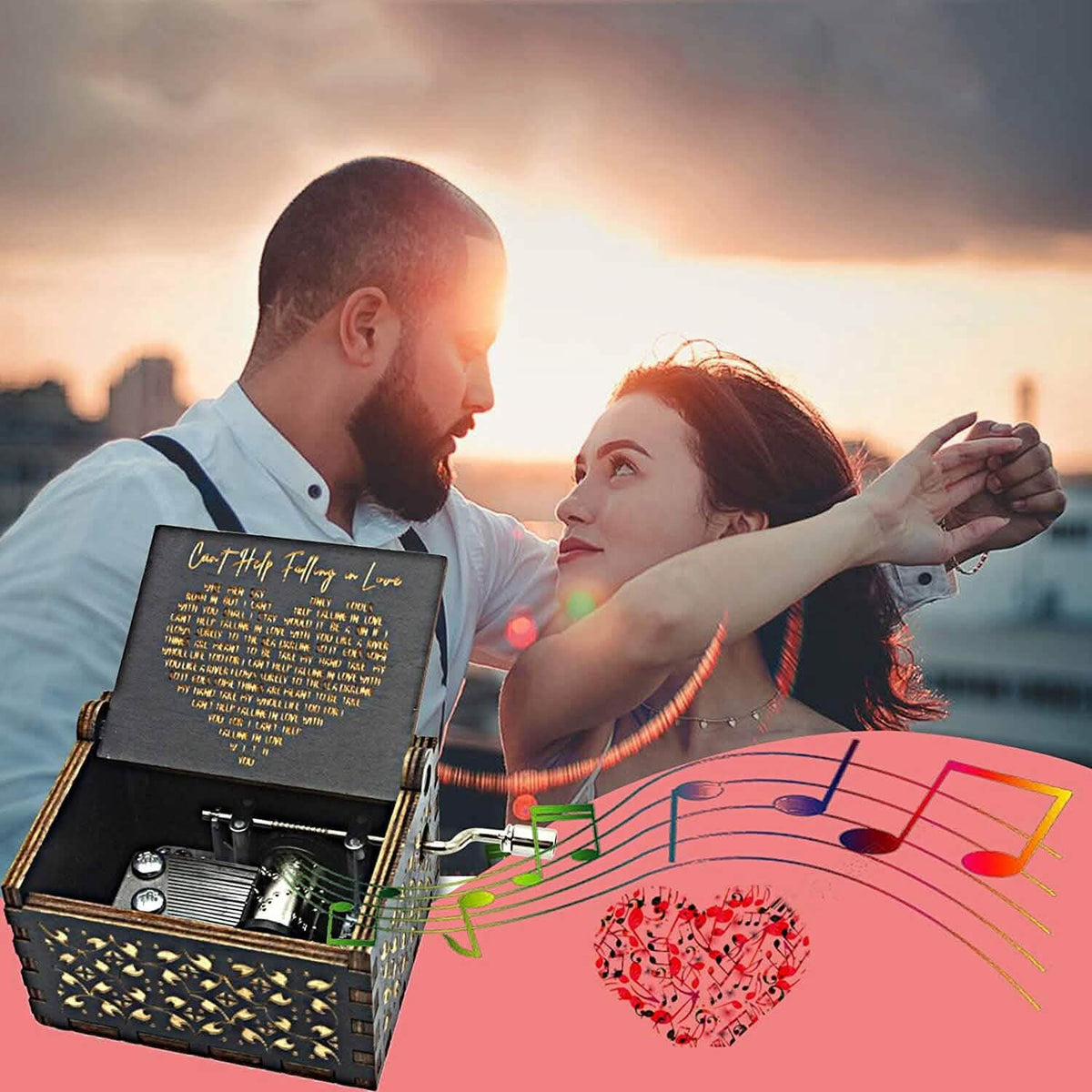 Antique Engraved Musical Box Can't Help Falling in Love Toys & Games - Tophatter Daily Deals