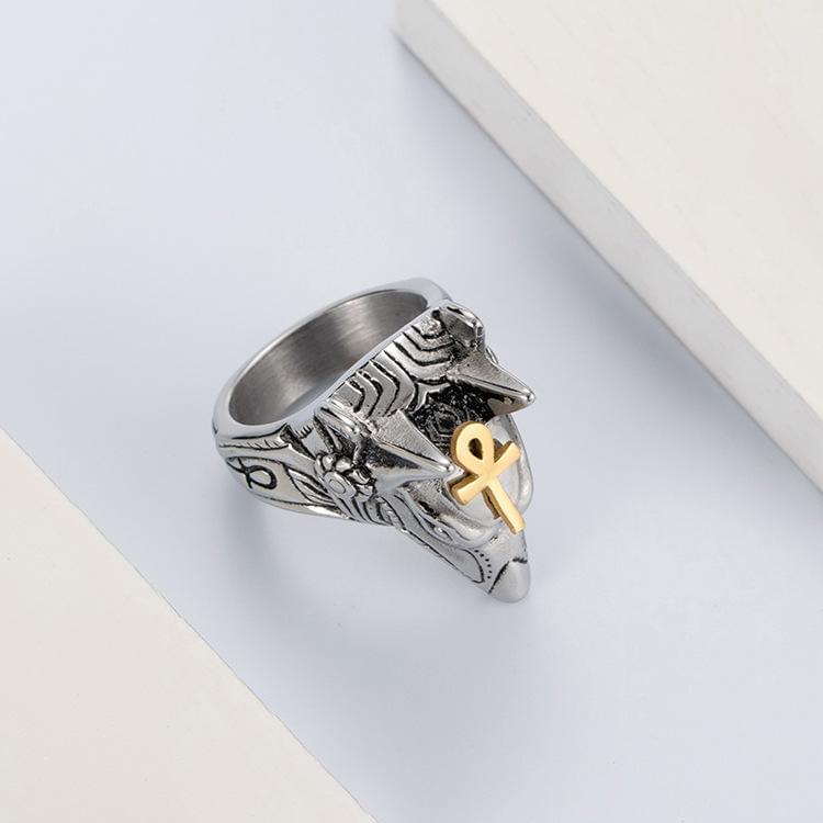 Anubis Full Stainless Steel Self Defense Ring Self Defense Jewelry - Tophatter Daily Deals