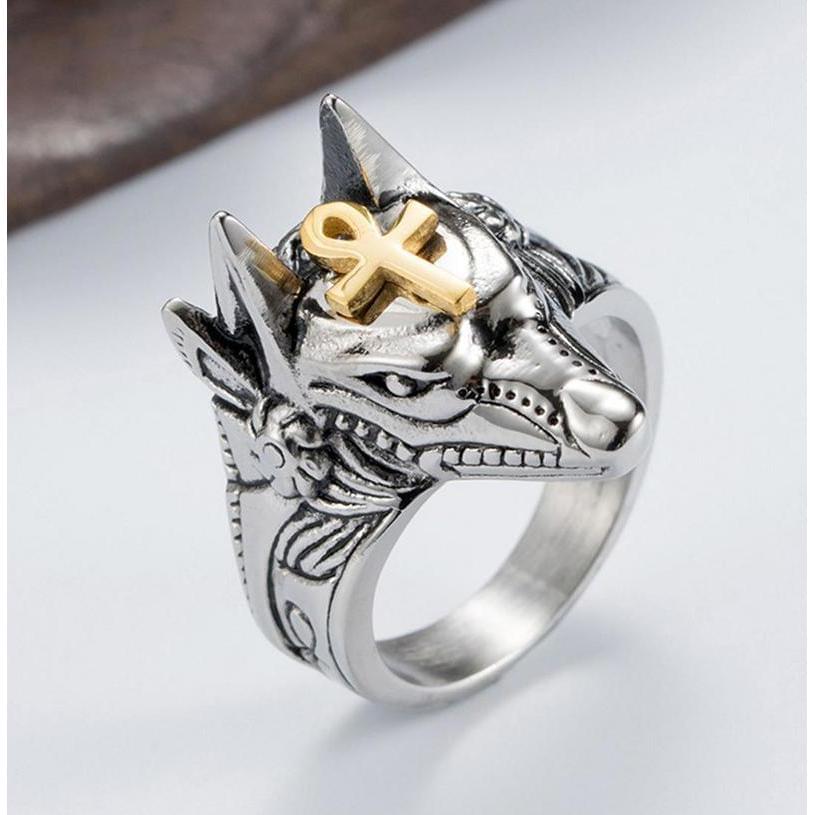 Anubis Full Stainless Steel Self Defense Ring Self Defense Jewelry - Tophatter Daily Deals