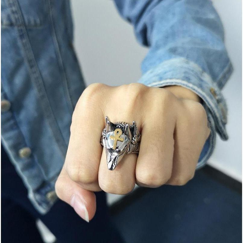 Anubis Full Stainless Steel Self Defense Ring Self Defense Jewelry - Tophatter Daily Deals