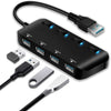 APANAGE 4-Port Powered USB 3.0 Hub Splitter