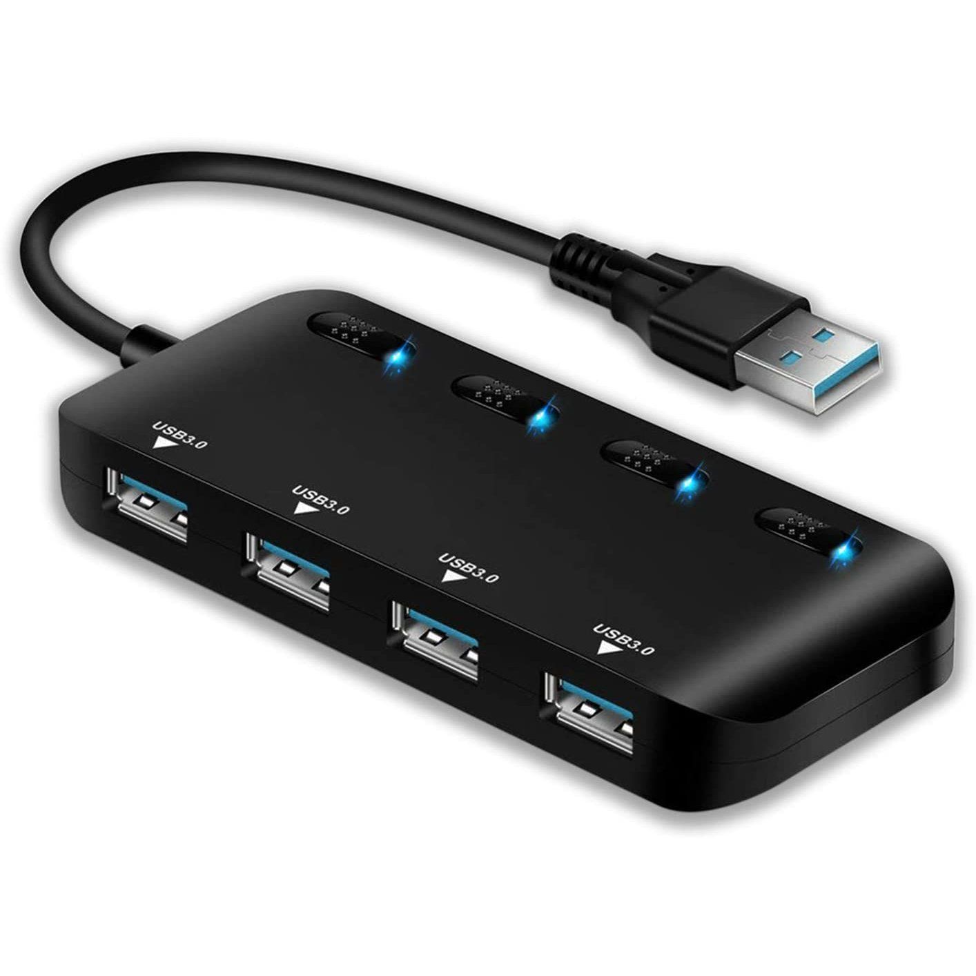 APANAGE 4-Port Powered USB 3.0 Hub Splitter USB Splitter - Tophatter Daily Deals
