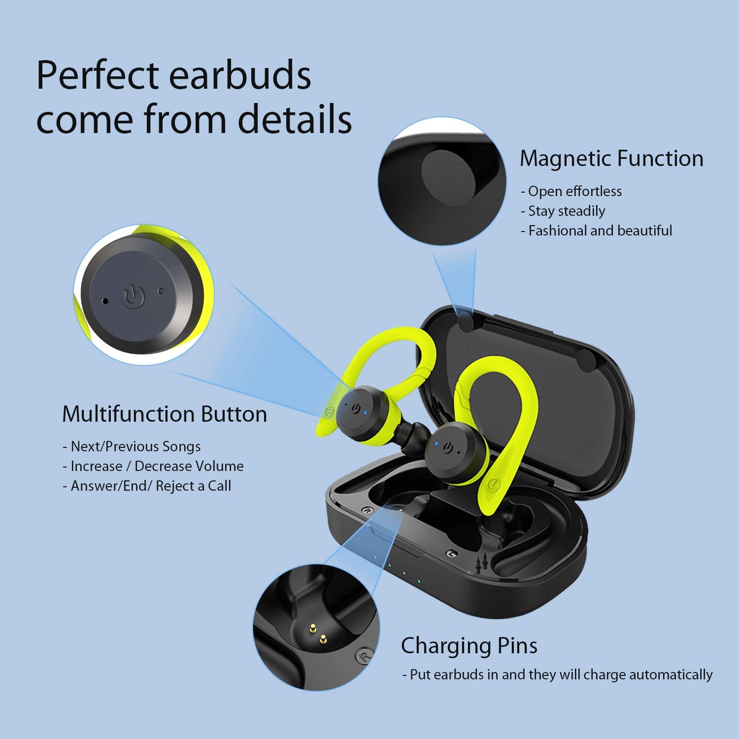 APEKX Bluetooth Headphones True Wireless Earbuds with Charging Case In-Ear Headphones - Tophatter Daily Deals