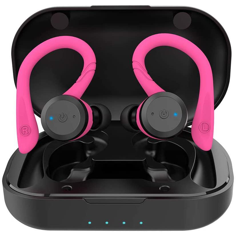 APEKX Bluetooth Headphones True Wireless Earbuds with Charging Case Pink In-Ear Headphones - Tophatter Daily Deals