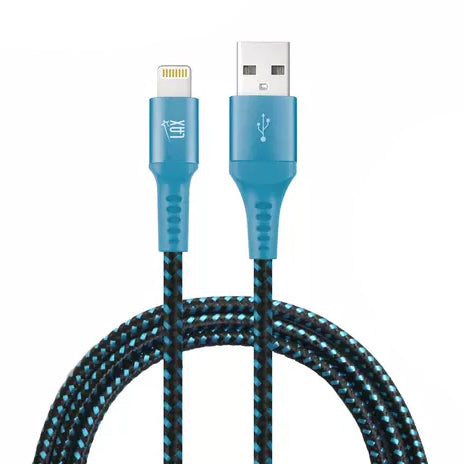 MFi Certified Colorful Rainbow Lightning Cables for Apple iPhone and iPad Aqua Charging Cable - Tophatter Daily Deals
