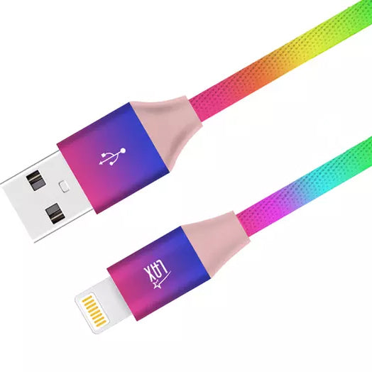 MFi Certified Colorful Rainbow Lightning Cables for Apple iPhone and iPad Rainbow Charging Cable - Tophatter Daily Deals