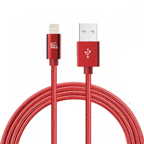 MFi Certified Colorful Rainbow Lightning Cables for Apple iPhone and iPad Red Charging Cable - Tophatter Daily Deals