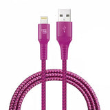 MFi Certified Colorful Rainbow Lightning Cables for Apple iPhone and iPad 6ft Magenta Charging Cable - Tophatter Daily Deals
