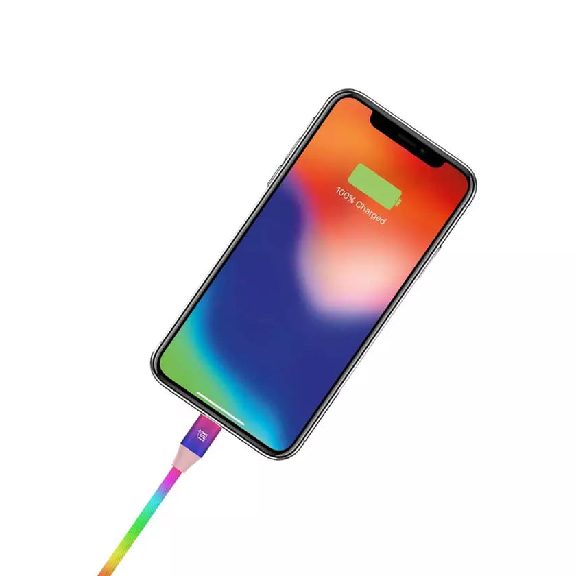MFi Certified Colorful Rainbow Lightning Cables for Apple iPhone and iPad Charging Cable - Tophatter Daily Deals