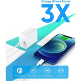 MFi Certified Veetone 20W PD Type C Power Wall Charger Travel Plug with 6FT USB C to Lightning Quick Charge Cable Charging Cable - Tophatter Daily Deals