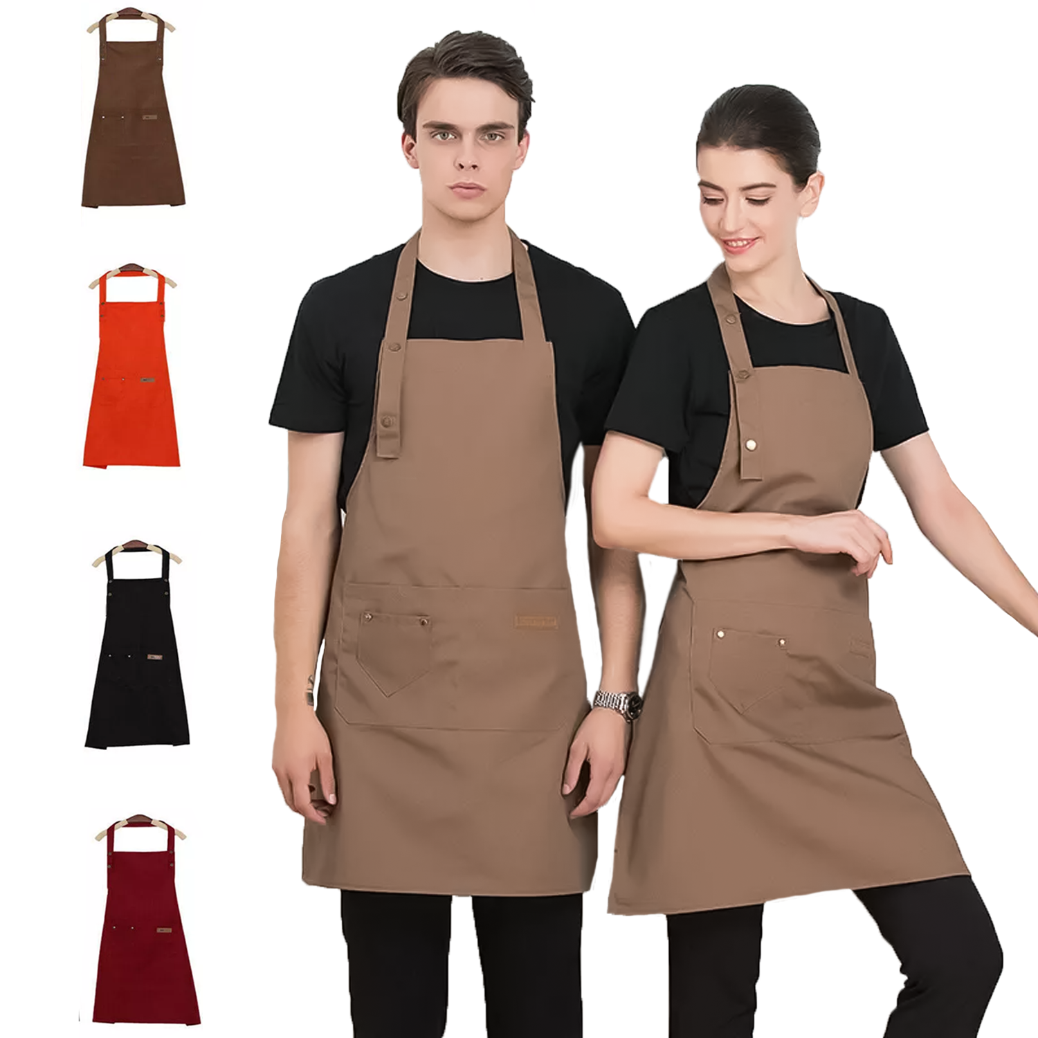 Denim Chef Apron - Canvas Pockets Apron for Kitchen Cooking BBQ Crafts Baking Kitchen - Tophatter Daily Deals