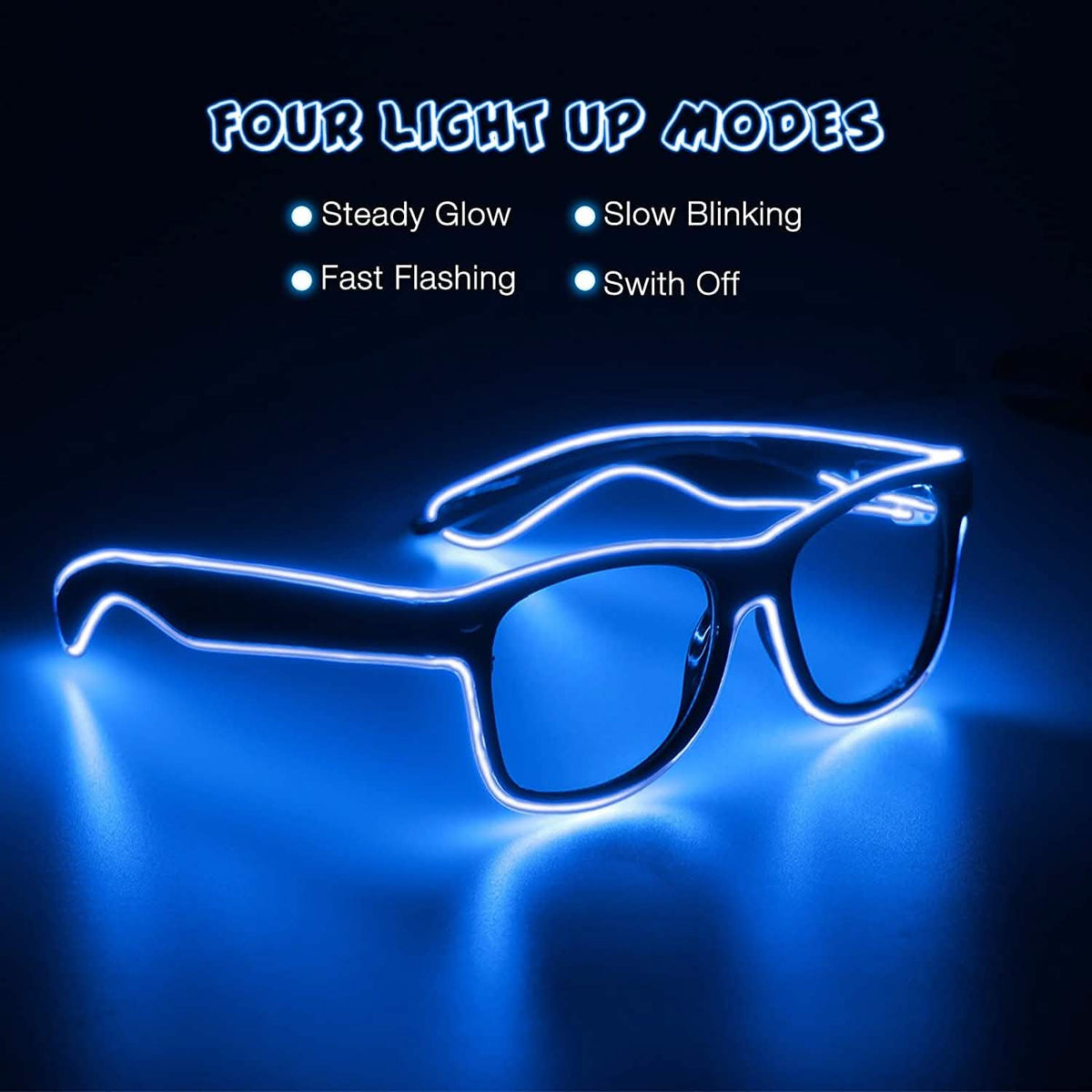 Aquat Light up EL Wire Neon Rave Glasses Sunglasses - Tophatter Daily Deals