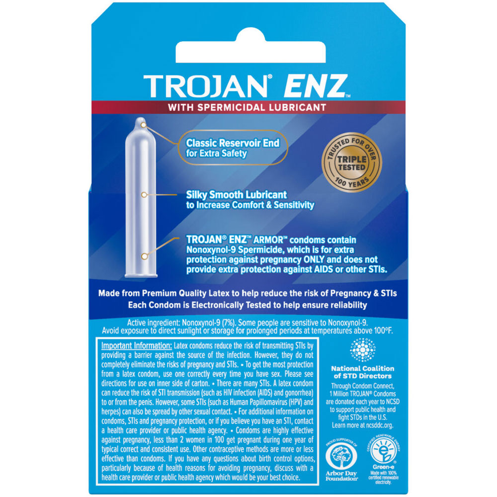Trojan Enz Armor Spermicidal Lubricated Condoms - 3 Pack > Essentials > Condoms - Tophatter Daily Deals